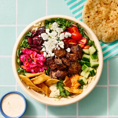 Photo of Steak Souvlaki & Feta Bowl from Yasas by Michael Symon
