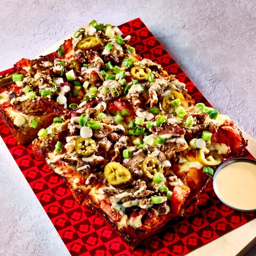Photo of K-BBQ Pizza from Detroit Brick Pizza Co.