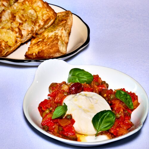 Photo of Burrata with Eggplant Caponata from Alanza Pizza
