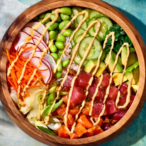 Photo of Spicy Salmon & Tuna Poke Bowl from Hanu Poke