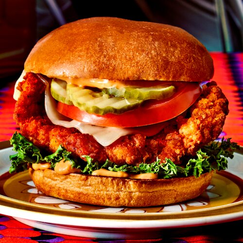 Photo of M's Spicy Fried Chicken Sandwich Deluxe from Streetbird by Marcus Samuelsson