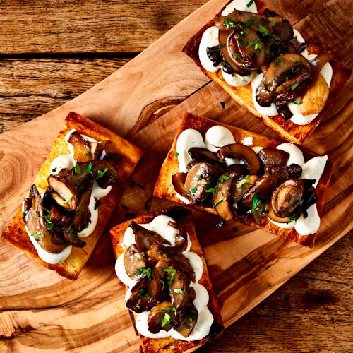 Photo of Mushroom & Goat Cheese Bruschetta from Walnut Lane by Jonathan Waxman