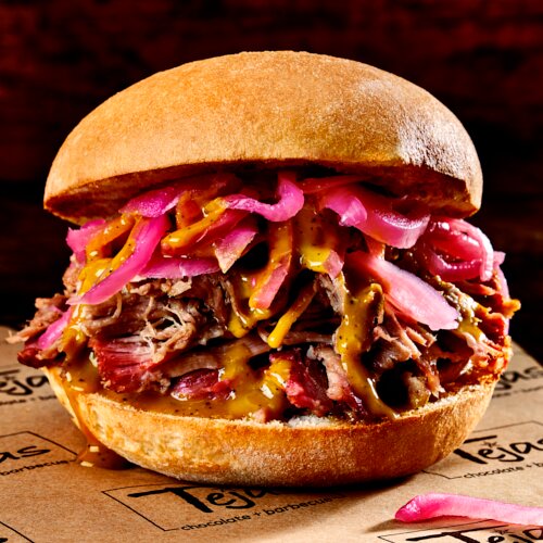 Photo of BBQ Pork Sandwich on Gluten-Free Bun from Tejas Barbecue